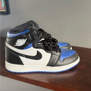 Jordan Black and Blue High-Top Sneakers